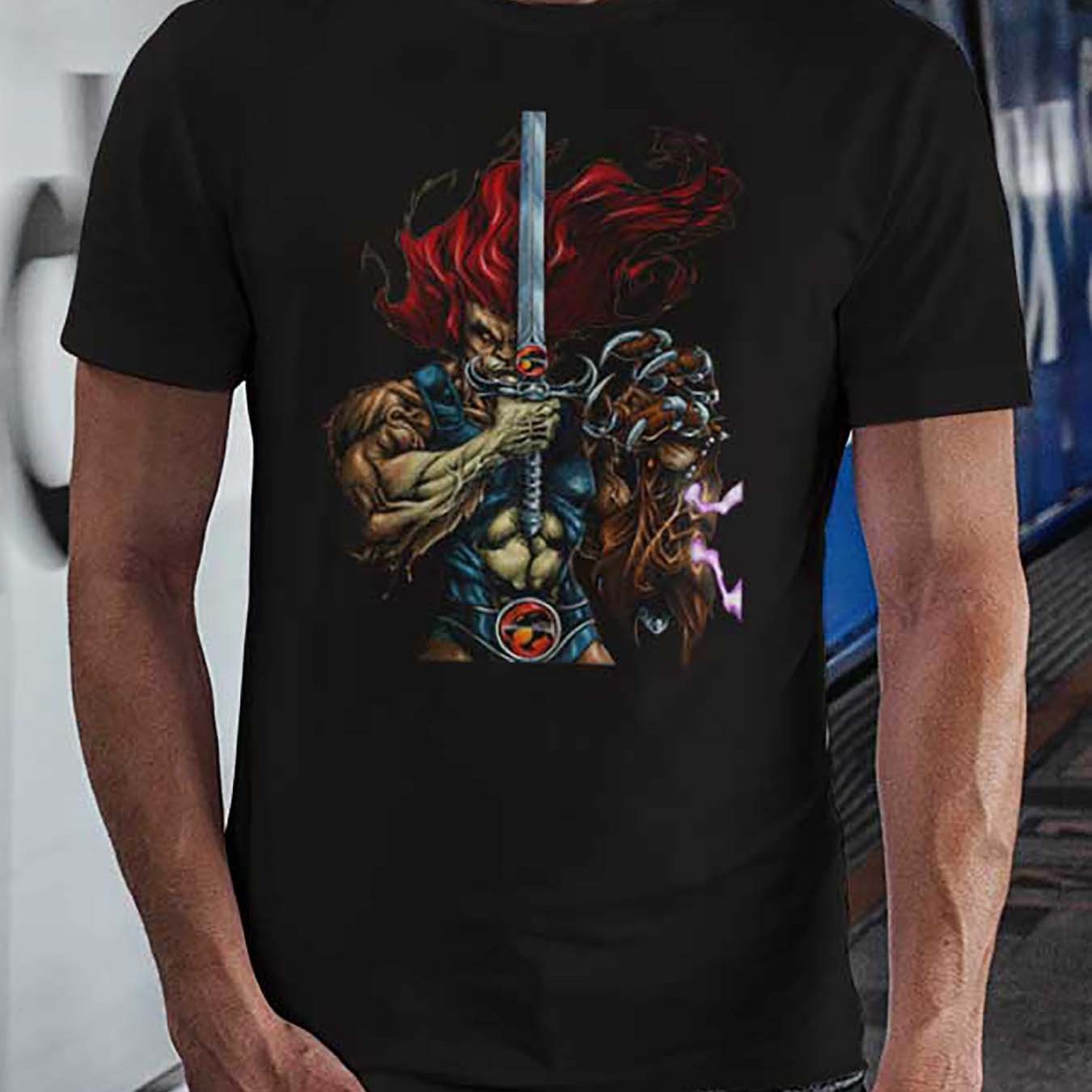 Thundercats 4 2 240367 funny Men’s Short Sleeve Graphic T-shirt Collection black TZ