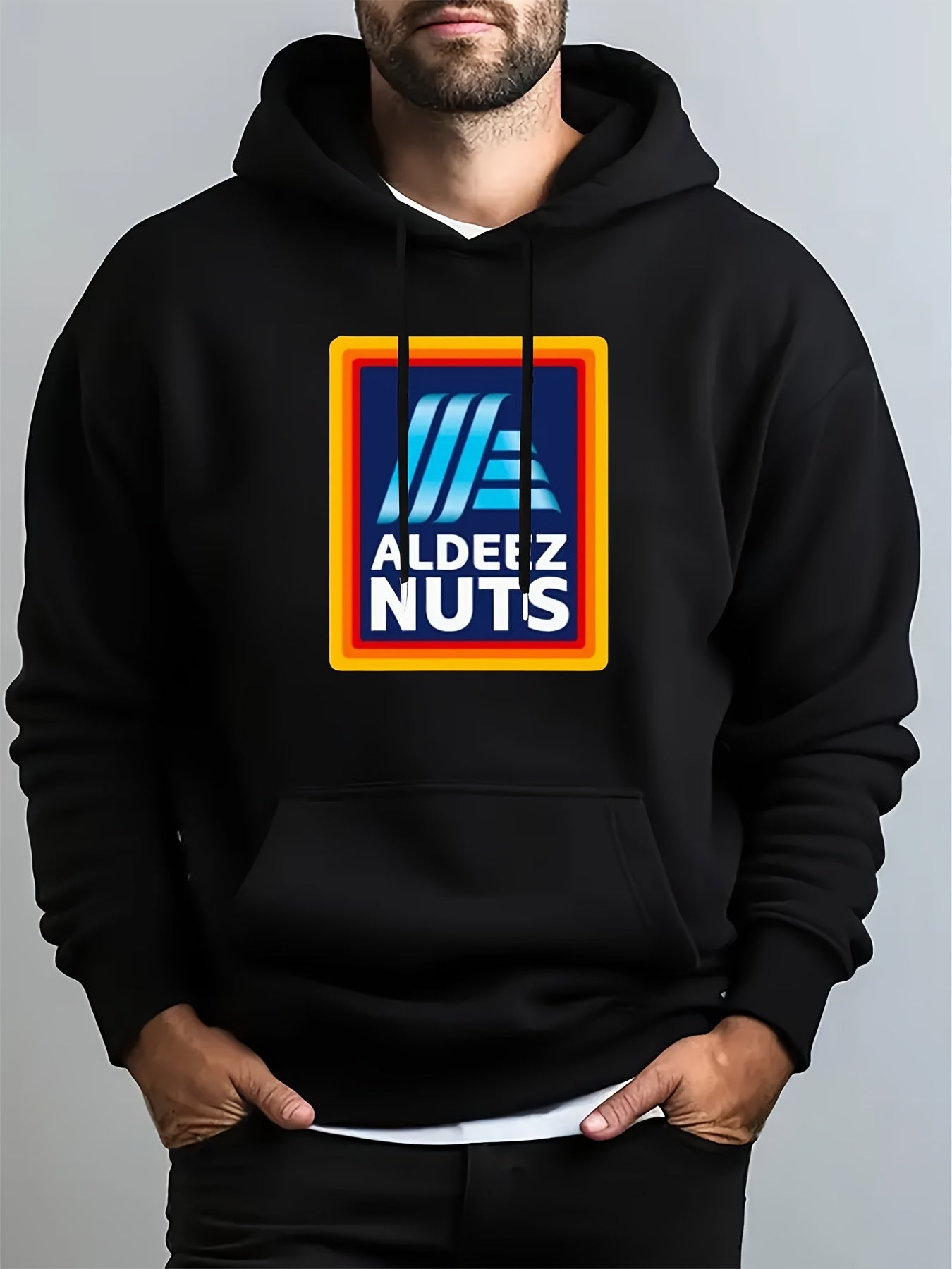 Aldeez Nuts Hip-hop Pullover Hoodie, Fitted Style With A Little Stretch, Novel And Creative, Autumn And Winter Street Style Suitable For City Walking, Street Hanging And Outdoor Activities 550g HQR-1017-118