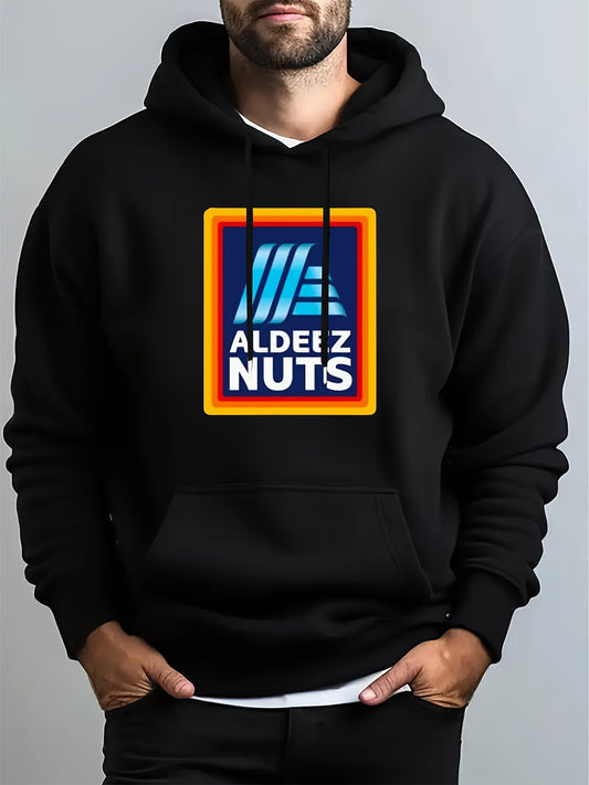 Aldeez Nuts Hip-hop Pullover Hoodie, Fitted Style With A Little Stretch, Novel And Creative, Autumn And Winter Street Style Suitable For City Walking, Street Hanging And Outdoor Activities 550g HQR-1017-118