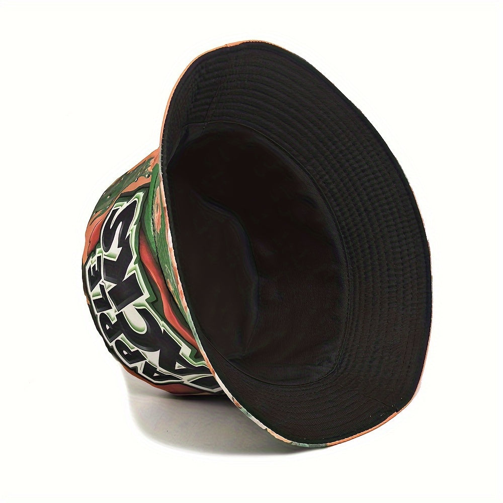Snack Print Fisherman Hat Hip Hop Street Outdoor Party Sun Hat for Men and Women