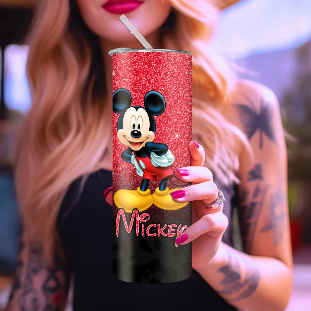 Mickey Mouse 20oz Stainless Steel Insulated Tumbler with Straw - Perfect for Fitness, Travel & Everyday Use, Cartoon Character Design, Home Use