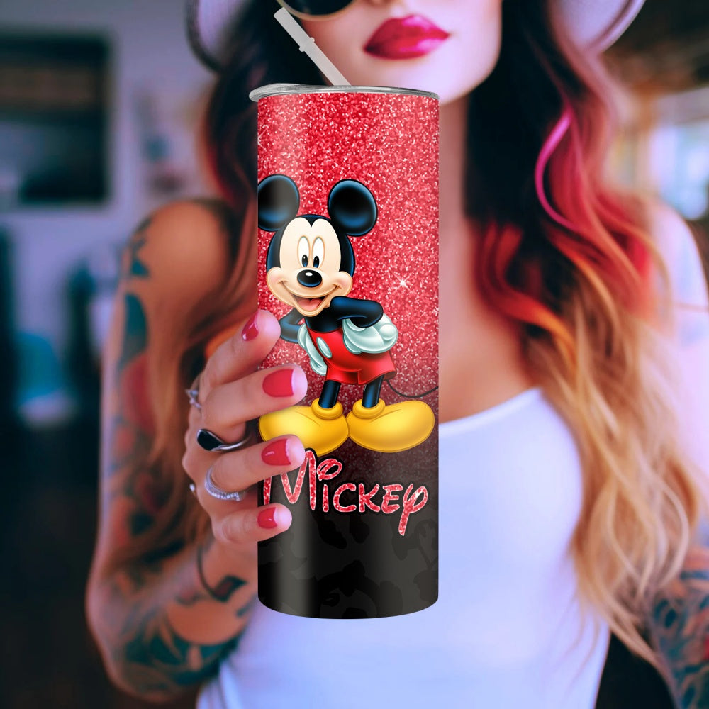 Mickey Mouse 20oz Stainless Steel Insulated Tumbler with Straw - Perfect for Fitness, Travel & Everyday Use, Cartoon Character Design, Home Use