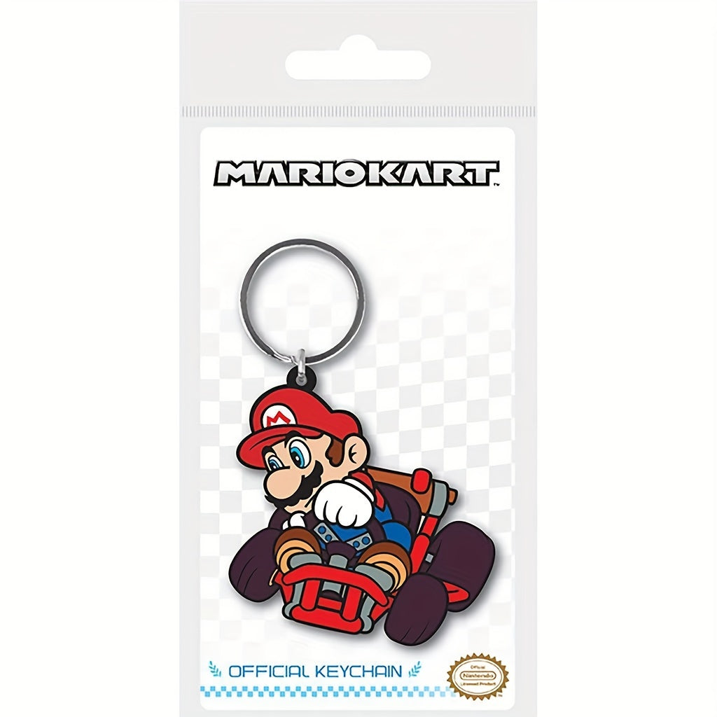 Super Mario Drift Keychain - Cute Cartoon Silicone Charm for Backpacks & Wallets, Perfect Gift for Super Mario Fans | Fun Birthday Party Accessory