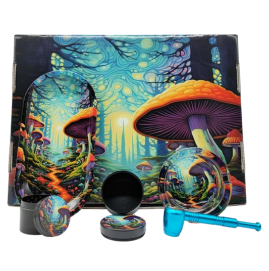 Psychedelic Mushroom Forest Smoking Accessories Set: