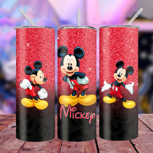 Mickey Mouse 20oz Stainless Steel Insulated Tumbler with Straw - Perfect for Fitness, Travel & Everyday Use, Cartoon Character Design, Home Use