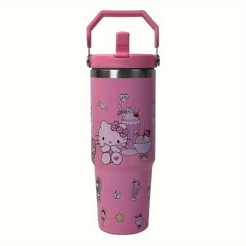 Sanrio Hello Kitty & Friends 30oz Insulated Stainless Steel Tumbler - Leakproof, Portable for Travel, Sports, Fitness | Cute My Melody & Cinnamoroll Designs | Ideal for Car Use