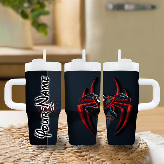 1pc Disney 14oz Stainless Steel Tumbler with Handle and Straw, Cartoon Character Design, BPA-Free, Leak-Proof, Hand Wash Only, Ideal for Coffee & Cold Drinks, Perfect Gift for Family & Friends, Suitable for Climbing & Sports,