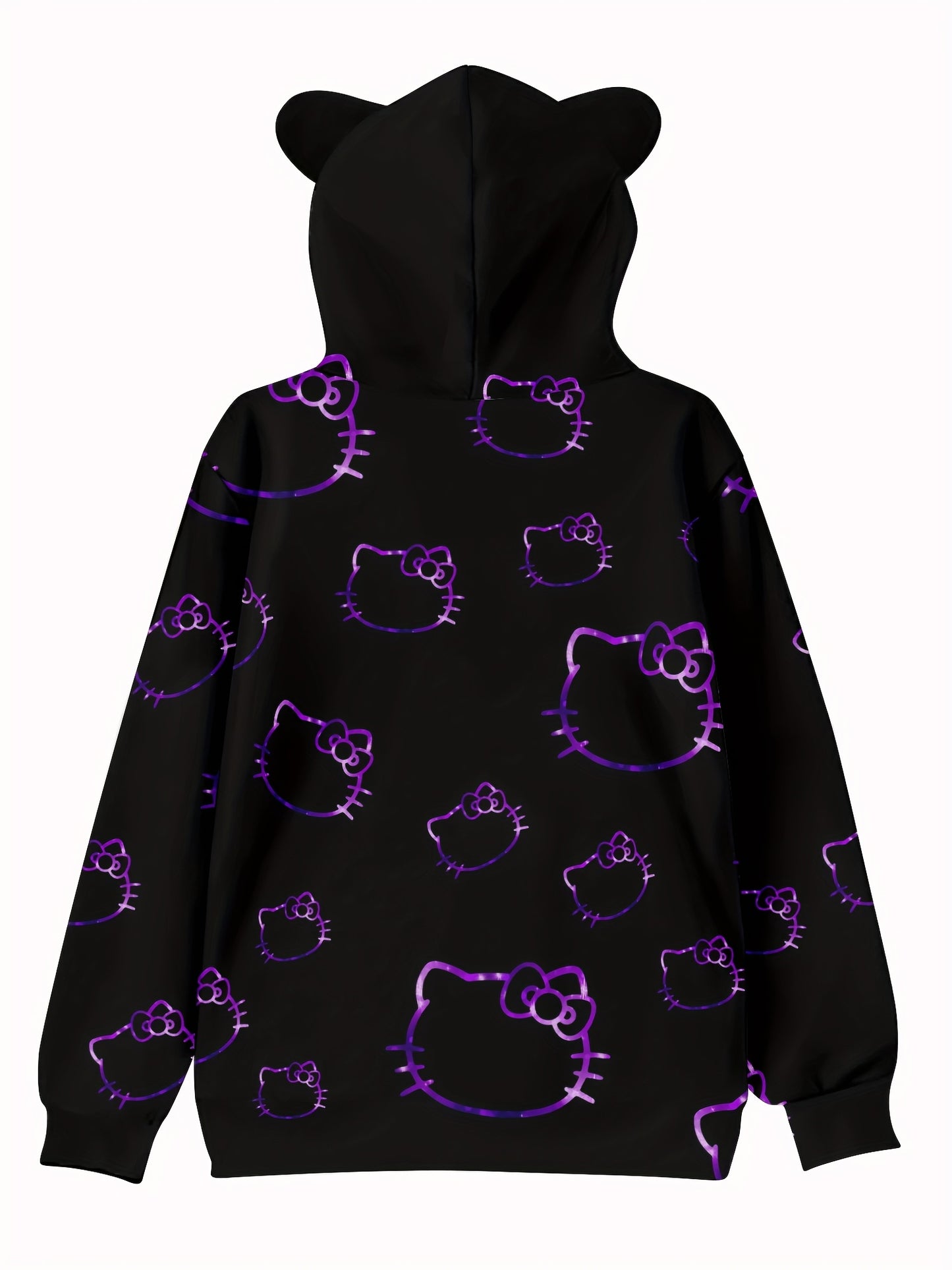 Sanrio Hello Kitty 3D Print Hoodie - Cozy & Soft Pullover for Youngsters, Perfect for Spring/Fall, Design, Machine Washable