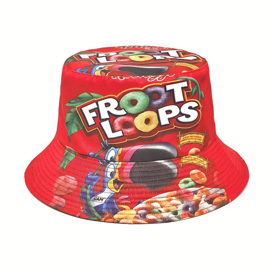 Snack Print Fisherman Hat Hip Hop Street Outdoor Party Sun Hat for Men and Women