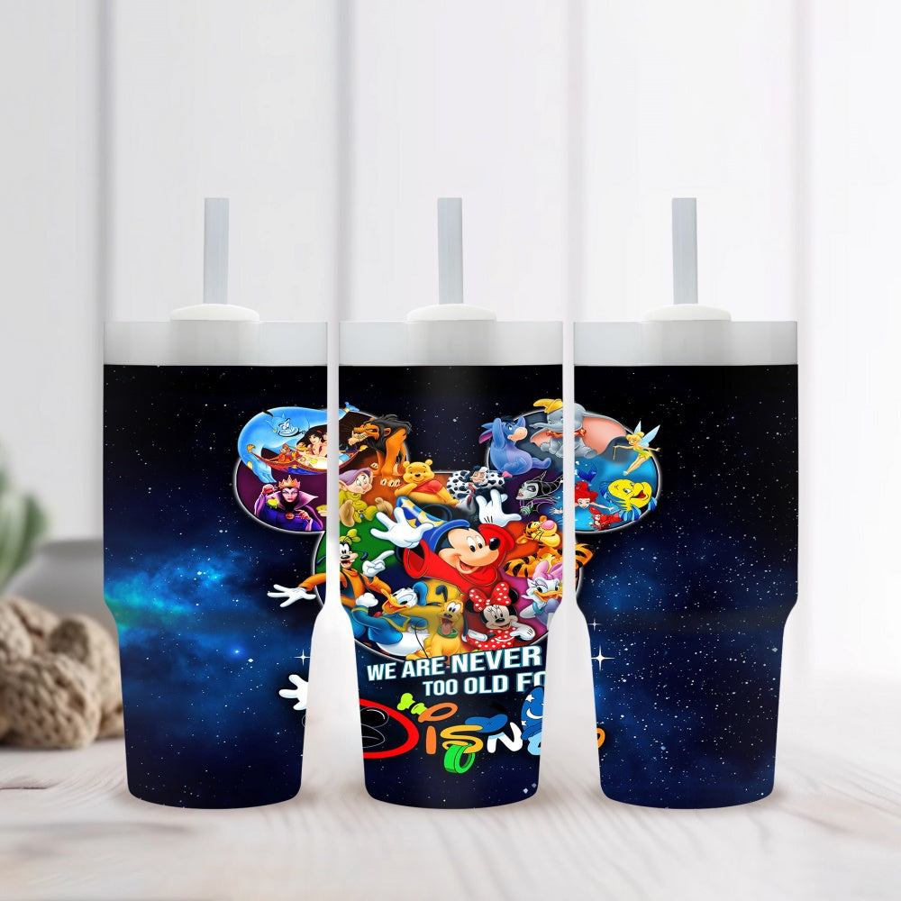 14oz Stainless Steel Tumbler with Cartoon Character Print, Insulated Hot & Cold Drink Cup, BPS-Free, with Straw, for Car, Home, Gift for Family & Friends, Suitable for Ages 14+, Hand Wash Only