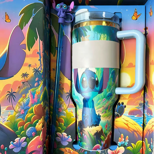 🧵 40 oz Stitch Stanley Tumbler – Collector’s Gift Box Edition- LT BLUE