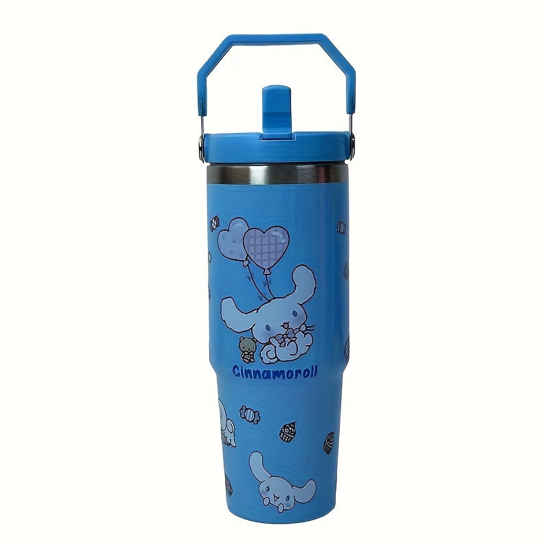 Sanrio Hello Kitty & Friends 30oz Insulated Stainless Steel Tumbler - Leakproof, Portable for Travel, Sports, Fitness | Cute My Melody & Cinnamoroll Designs | Ideal for Car Use