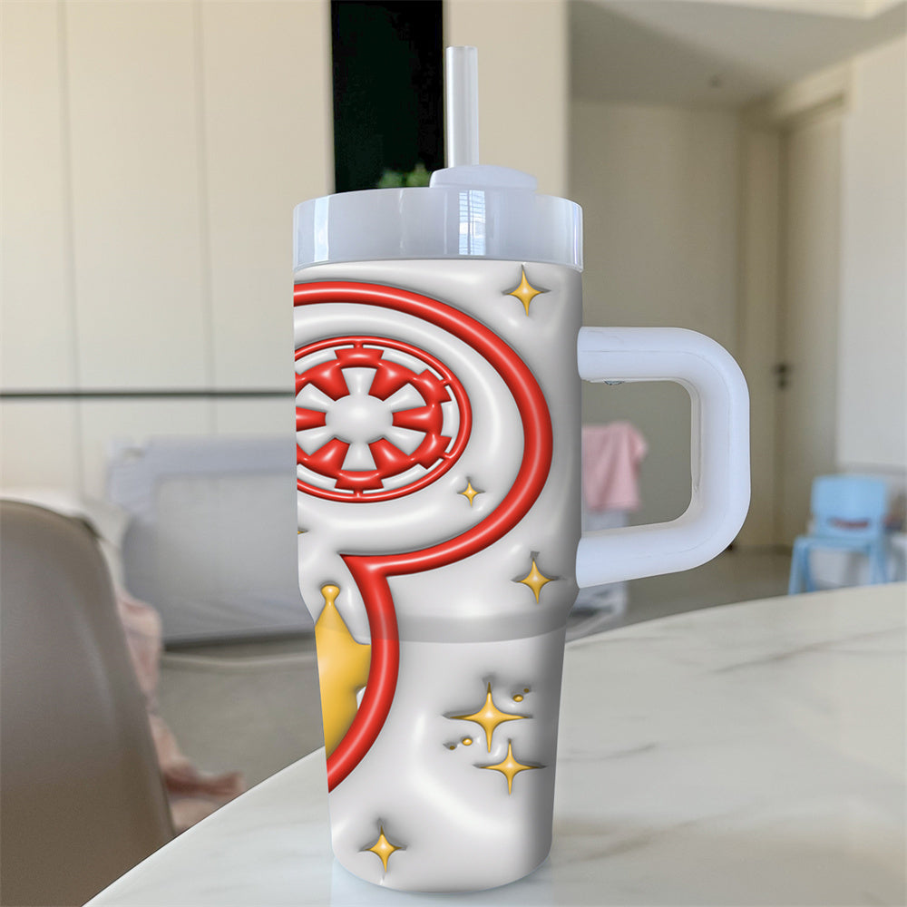 1pc Stainless Steel Tumbler with Handle and Straw, Cartoon Character Design, BPA-Free, Leak-Proof, Ideal for Coffee & Cold Drinks, with Handle and Straw, for Family & Friends, Perfect Gift for Christmas, Halloween, Valentine'