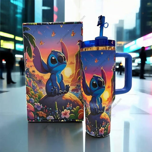 🧵 40 oz Stitch Stanley Tumbler – Collector’s Gift Box Edition- BLUE