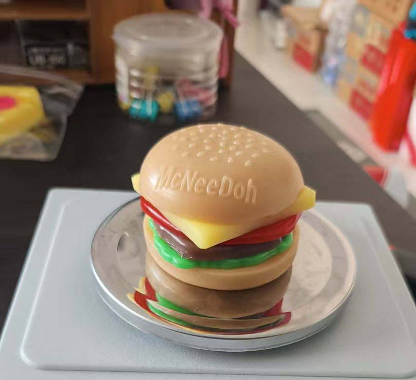 NEE DOH  McDonald's Burger Squeeze Toy Rubber, Stress-relieving, Slow-rebound, Food-themed Toy