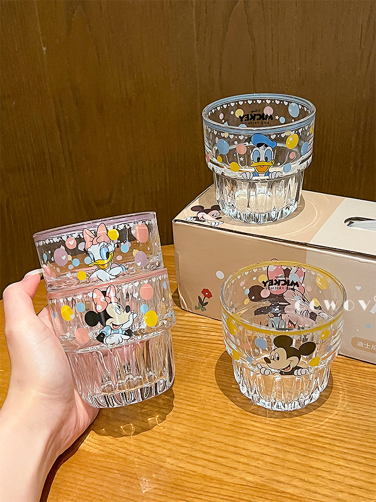 🎉✨ Disney Classic Characters Glass Cup Set – 4pc
