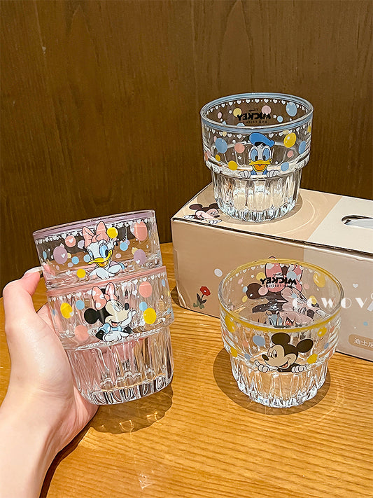 🎉✨ Disney Classic Characters Glass Cup Set – 4pc