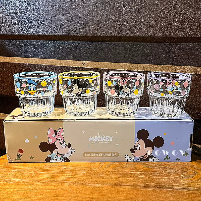 🎉✨ Disney Classic Characters Glass Cup Set – 4pc