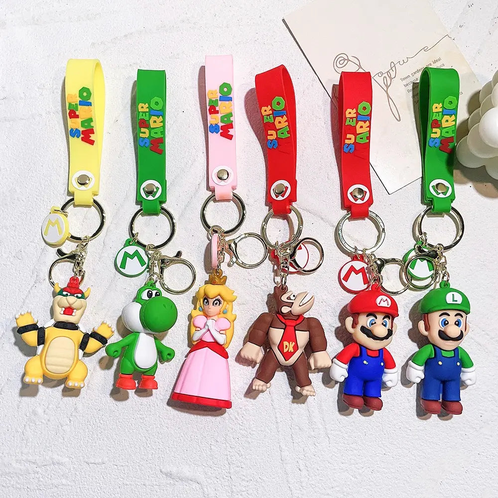 🍄 Super Mario Rubber Keychains