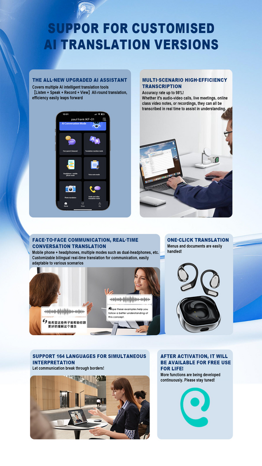 L09 Ai Translator Earbuds Smart Touch Screen Translator Earphone 164 Languages Translator