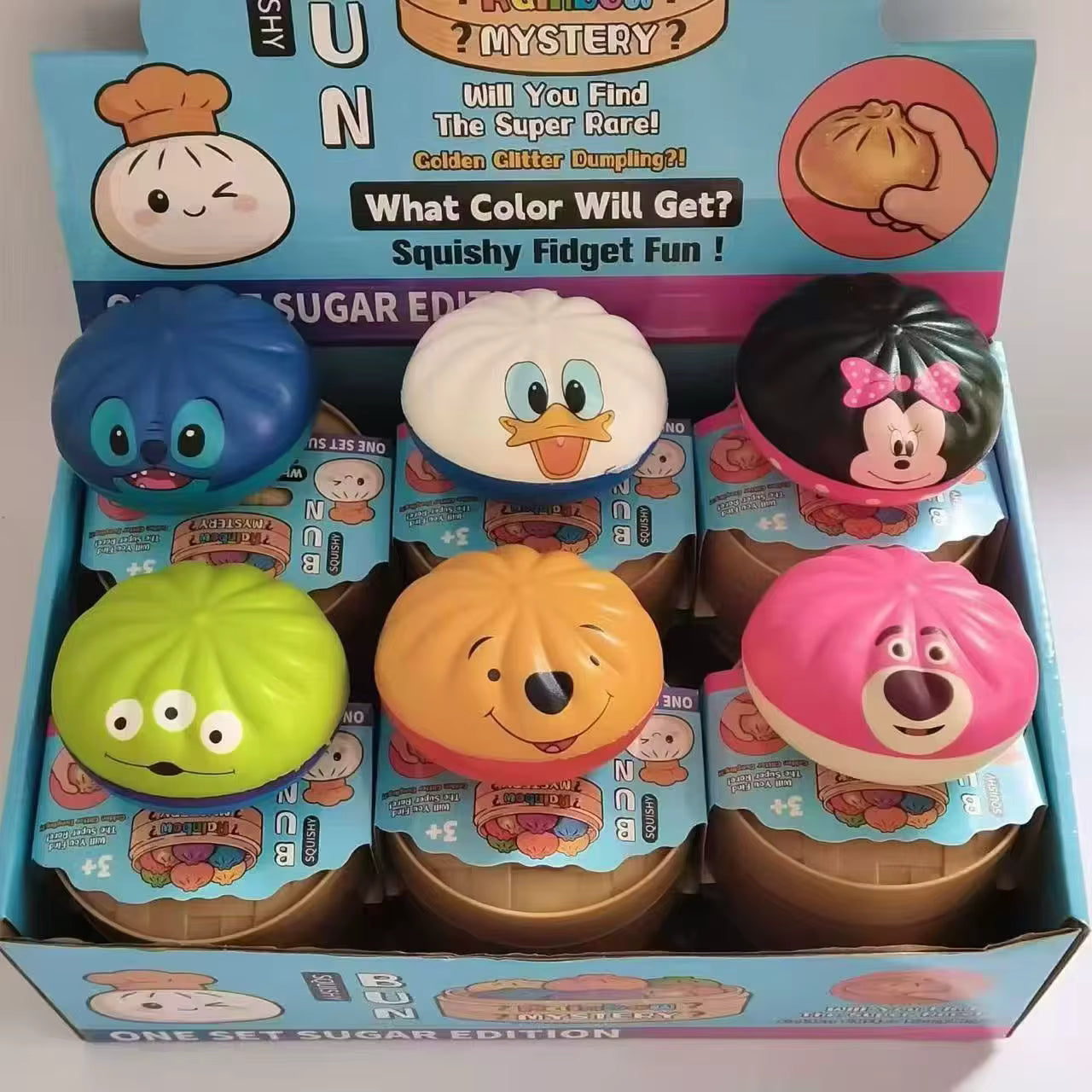 Disney Squishy Bun Fidget Toys – Rainbow Mystery Edition