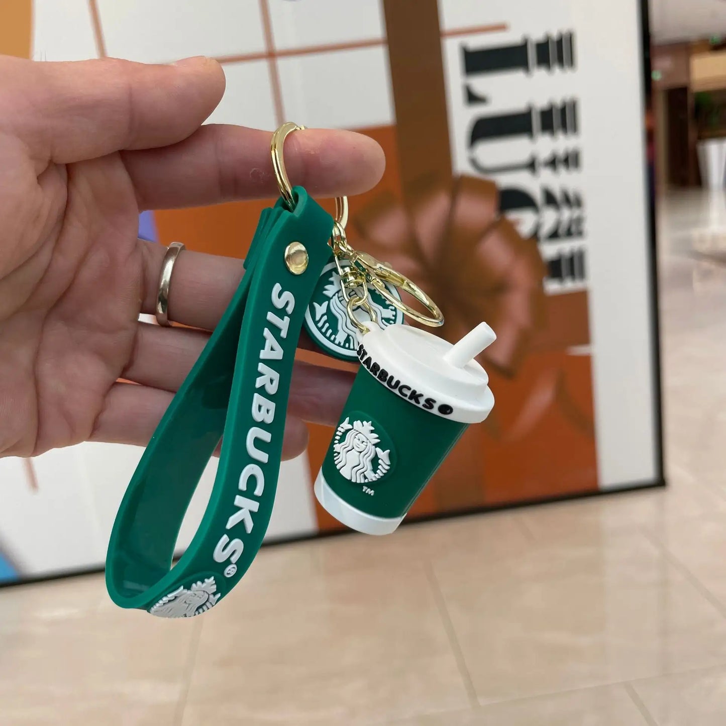 "Charming Starbucks Coffee Cup Keychain"