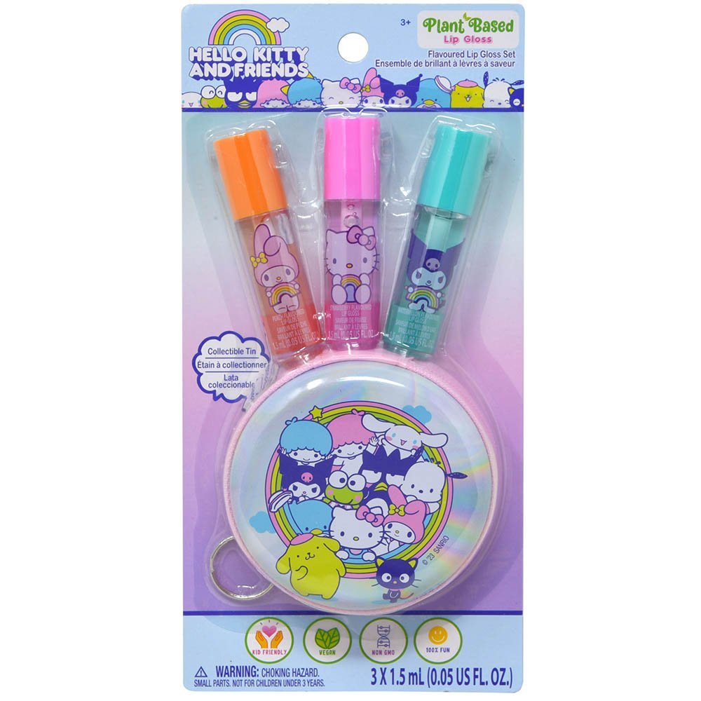 HELLO KITTY 3PK LIP GLOSS/W COIN PURSE