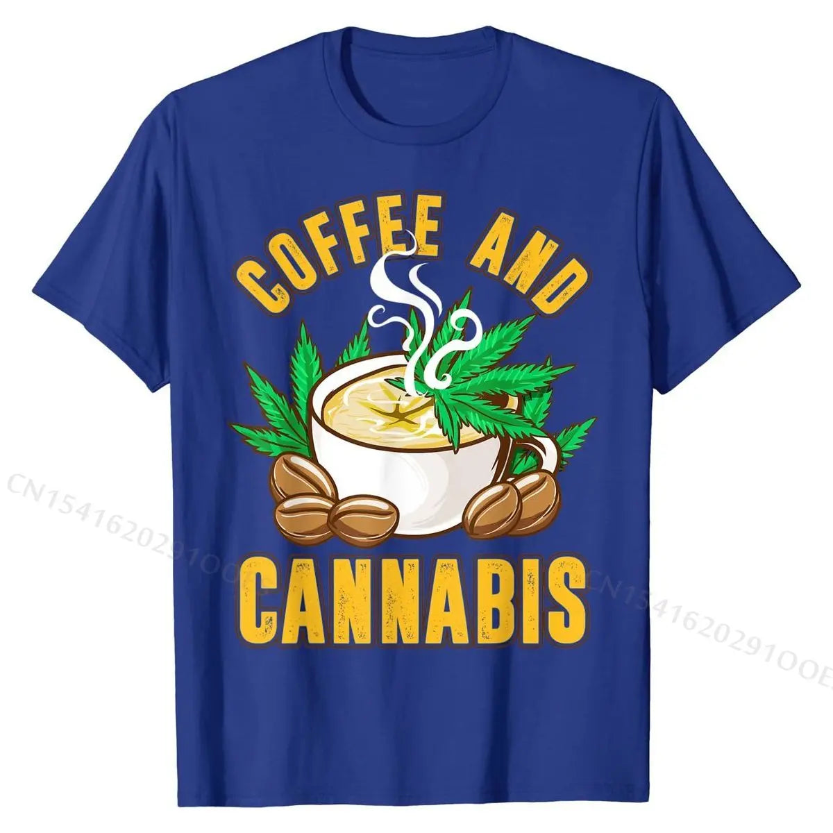 Coffee And Cannabis 420   Weed Humor Sayings T-Shirt Cotton