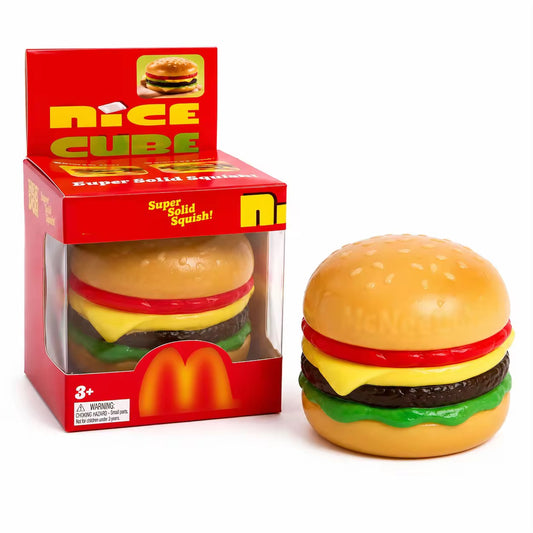 NEE DOH  McDonald's Burger Squeeze Toy Rubber, Stress-relieving, Slow-rebound, Food-themed Toy