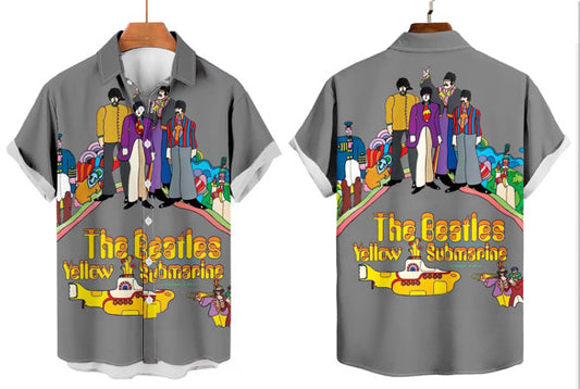 🌊 The Beatles Yellow Submarine Button-Up – Psychedelic Pop Edition