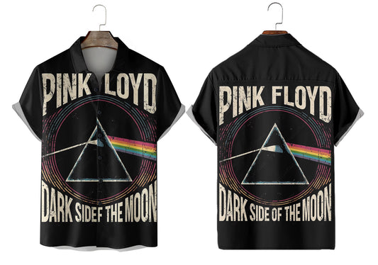 🌌 Pink Floyd Button-Up – Dark Side of the Moon Edition