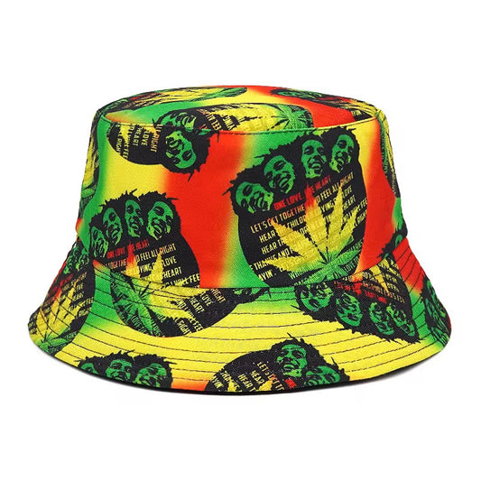 🌿 Rasta Unity Bucket Hat – “One Love” Edition