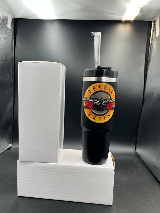 “Guns N’ Roses 30 oz Stainless Steel Tumbler - Rock Band Design”