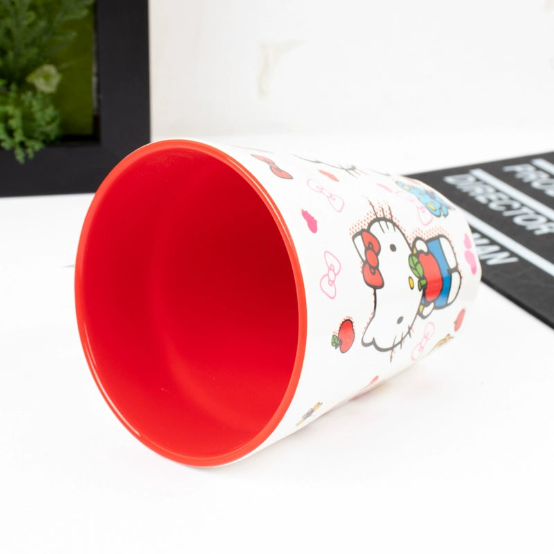 Two-Color Handle Cup Hello kitty  Porcelain mug.