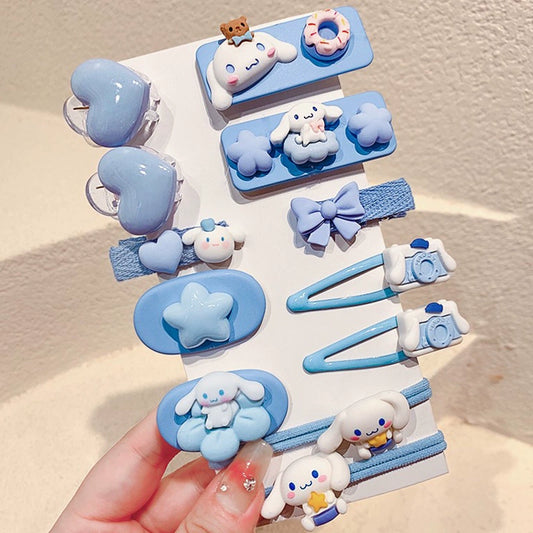 HELLO KITTY  Color Kids Cartoon Jade Rabbit Flower Dog Hairpin