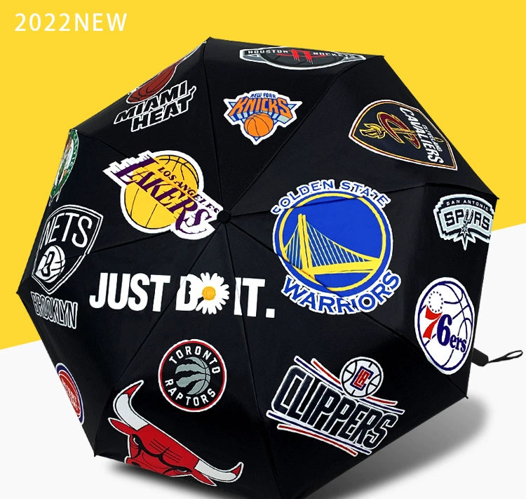 Umbrella Automatic Boys Rain Dual-Use Female Foldable Sun Umbrella Sun Protection UV Protection Student NBA