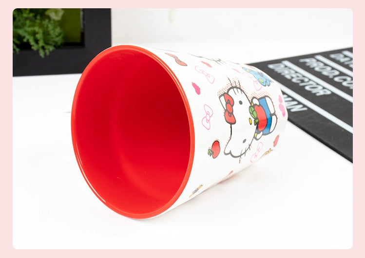 Two-Color Handle Cup Hello kitty  Porcelain mug.