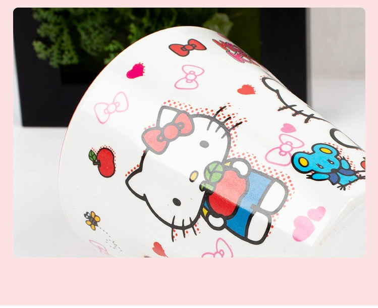 Two-Color Handle Cup Hello kitty  Porcelain mug.