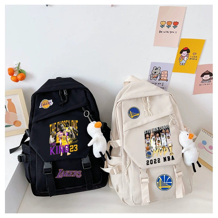Men's Kobe-themed schoolbag suitable for high school and primary students in grades 3 to 6, featuring a Lakers James 24 NBA design with large capacity.