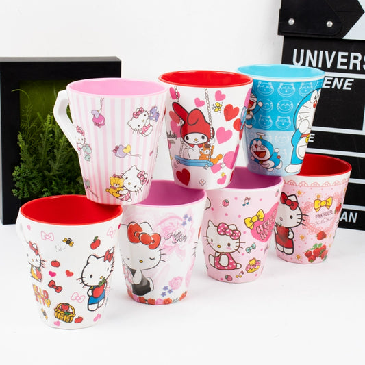 Two-Color Handle Cup Hello kitty  Porcelain mug.