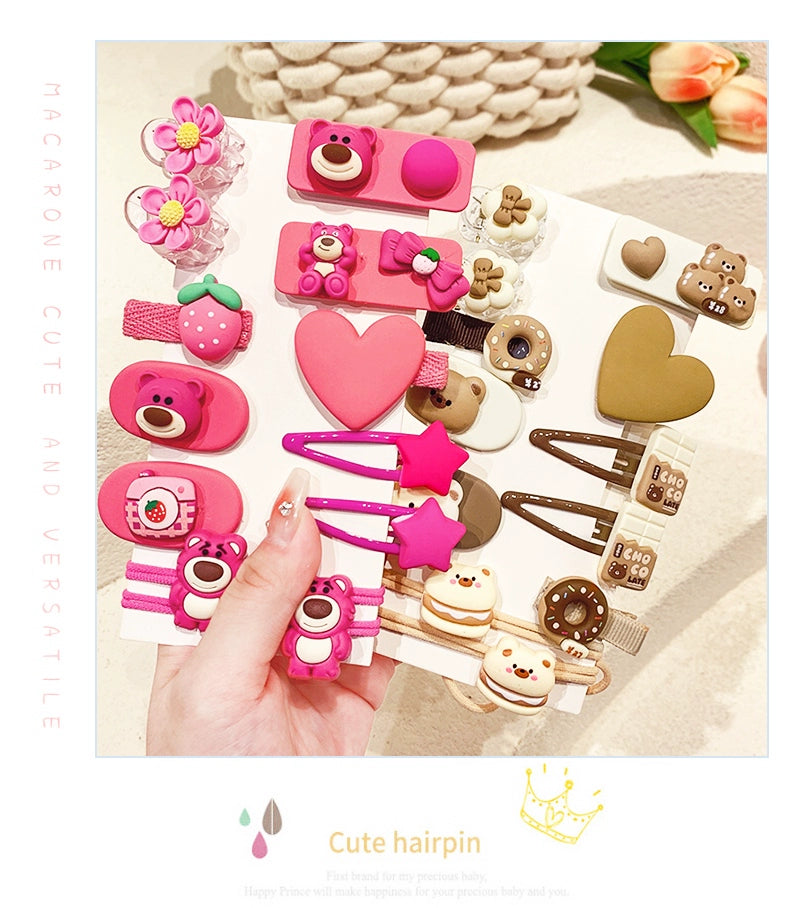 HELLO KITTY  Color Kids Cartoon Jade Rabbit Flower Dog Hairpin