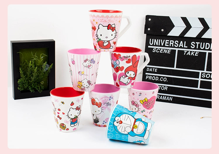 Two-Color Handle Cup Hello kitty  Porcelain mug.