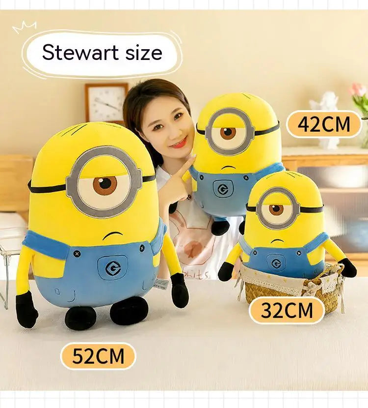 Cute Minions Movie Characters Yellow Plush Toys Bob Stuart In Jeans Soft Dolls Toys & Hobbies Christmas Birthday Gift 1pcs