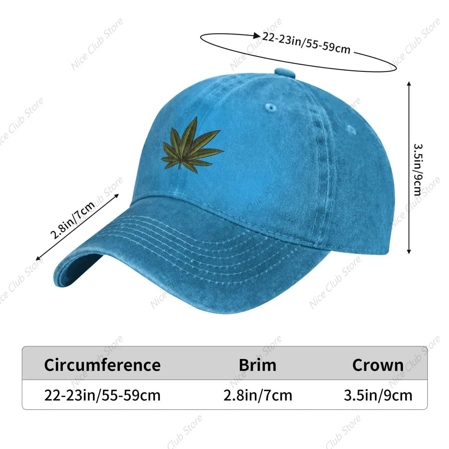 420 Cannabis Leaf Baseball Cap for Men Women Adjustable Washed Vintage Cotton