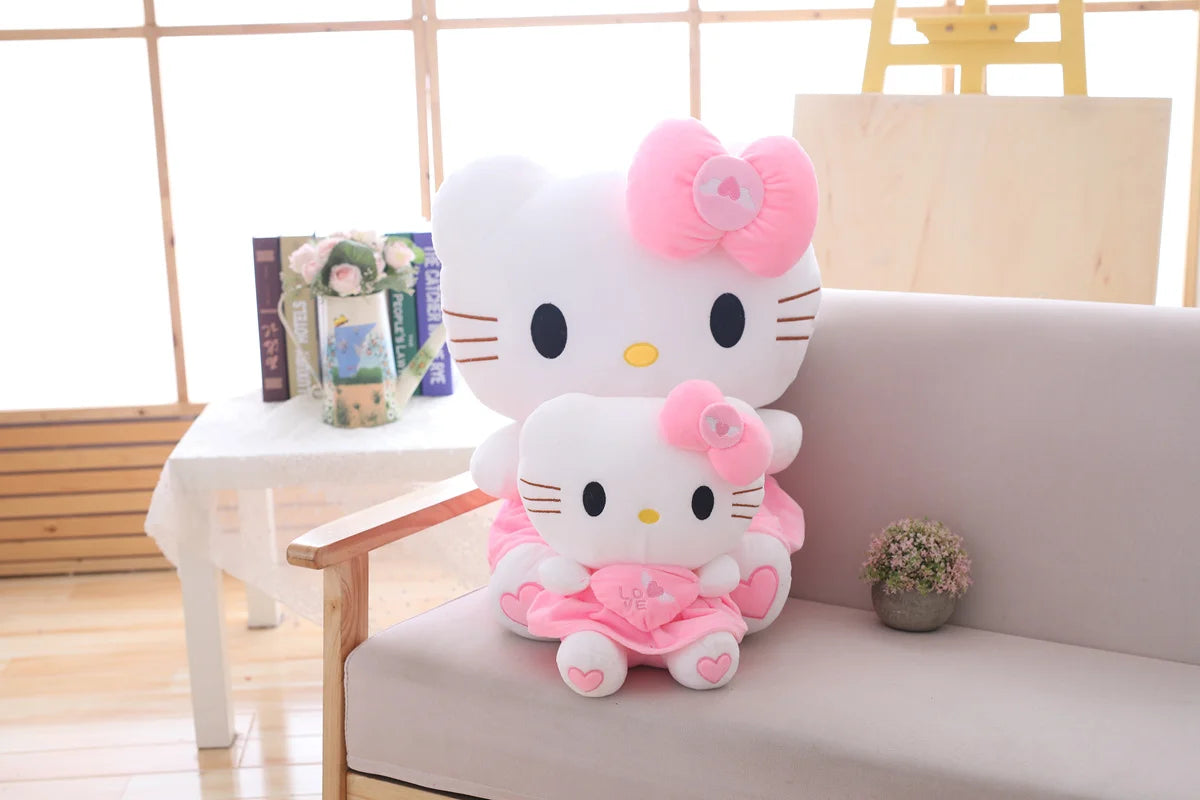 35-70cm Big Size Sanrio Hello Kitty Plush Toys Cute Anime Peripherals Movie KT Cat Stuffed Doll Hello Kitty Xmas Gift For Kid