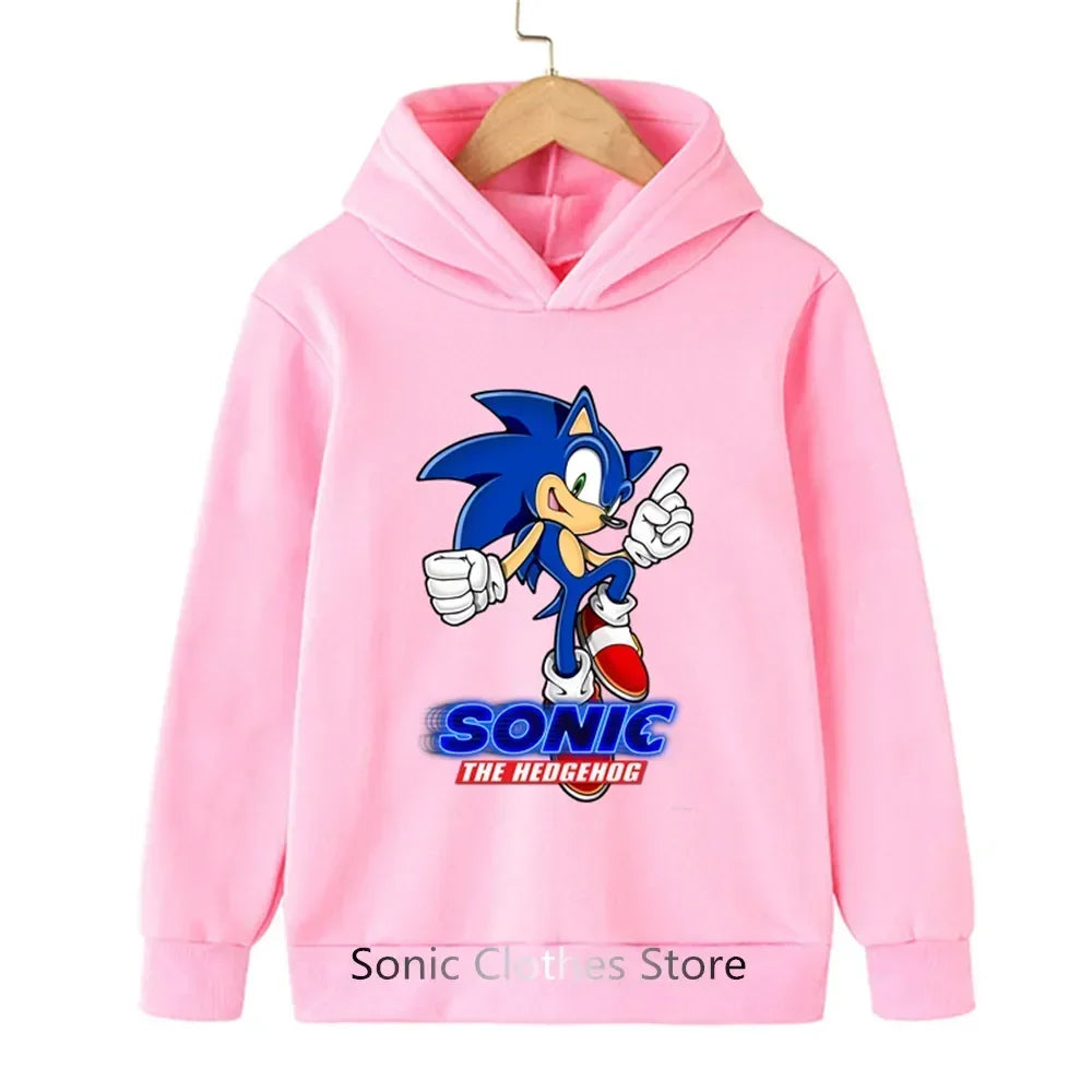 Sonic Hoodies Kids Cartoon Sonic Print.