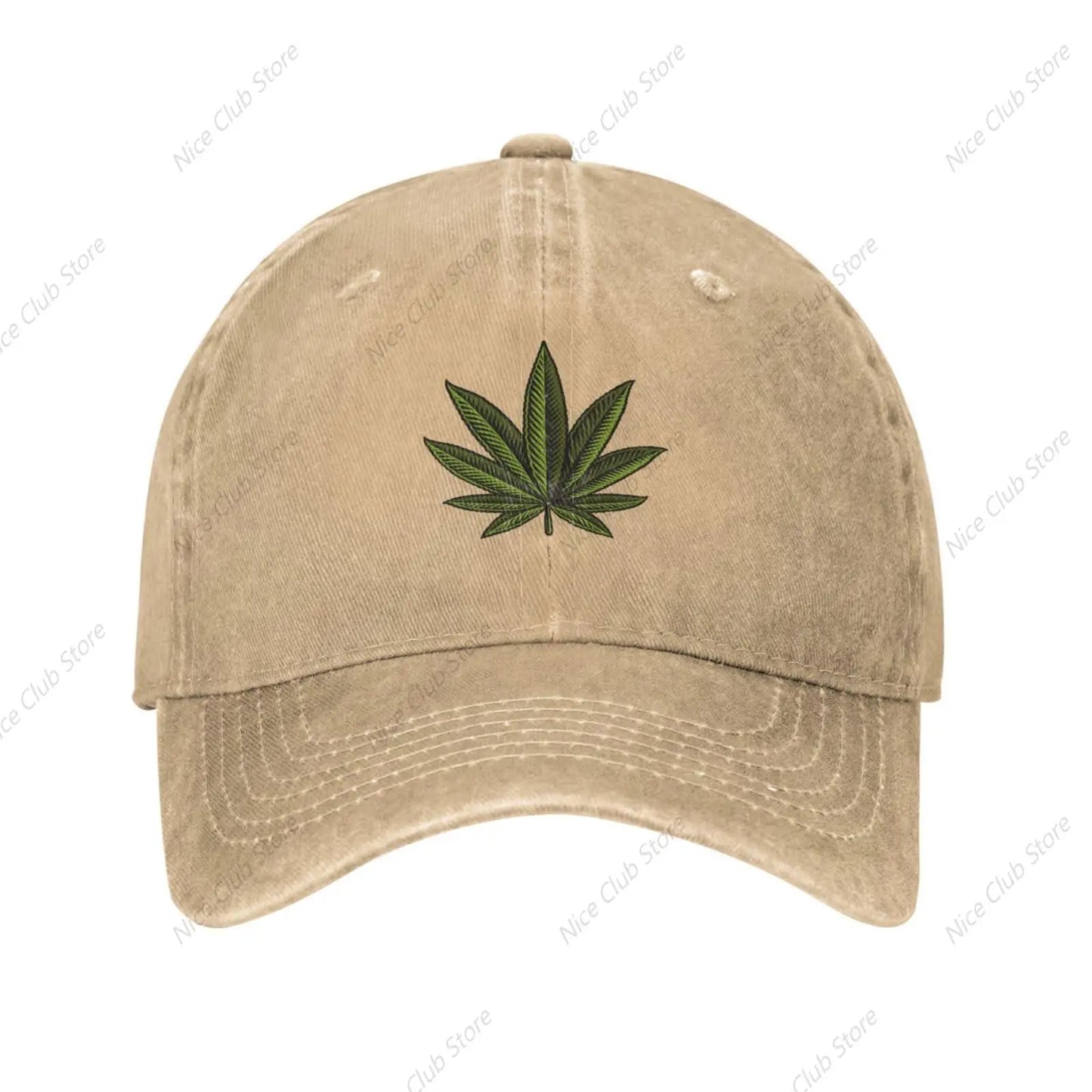 420 Cannabis Leaf Baseball Cap for Men Women Adjustable Washed Vintage Cotton