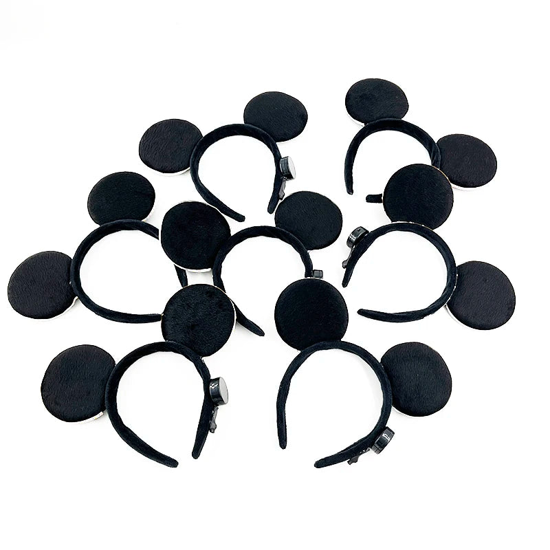 Cartoon LED Mouse Ears Headband for Boys and Girls Birthday Party Black Headwear Costume Cosplay Decoration Flashing Hairband