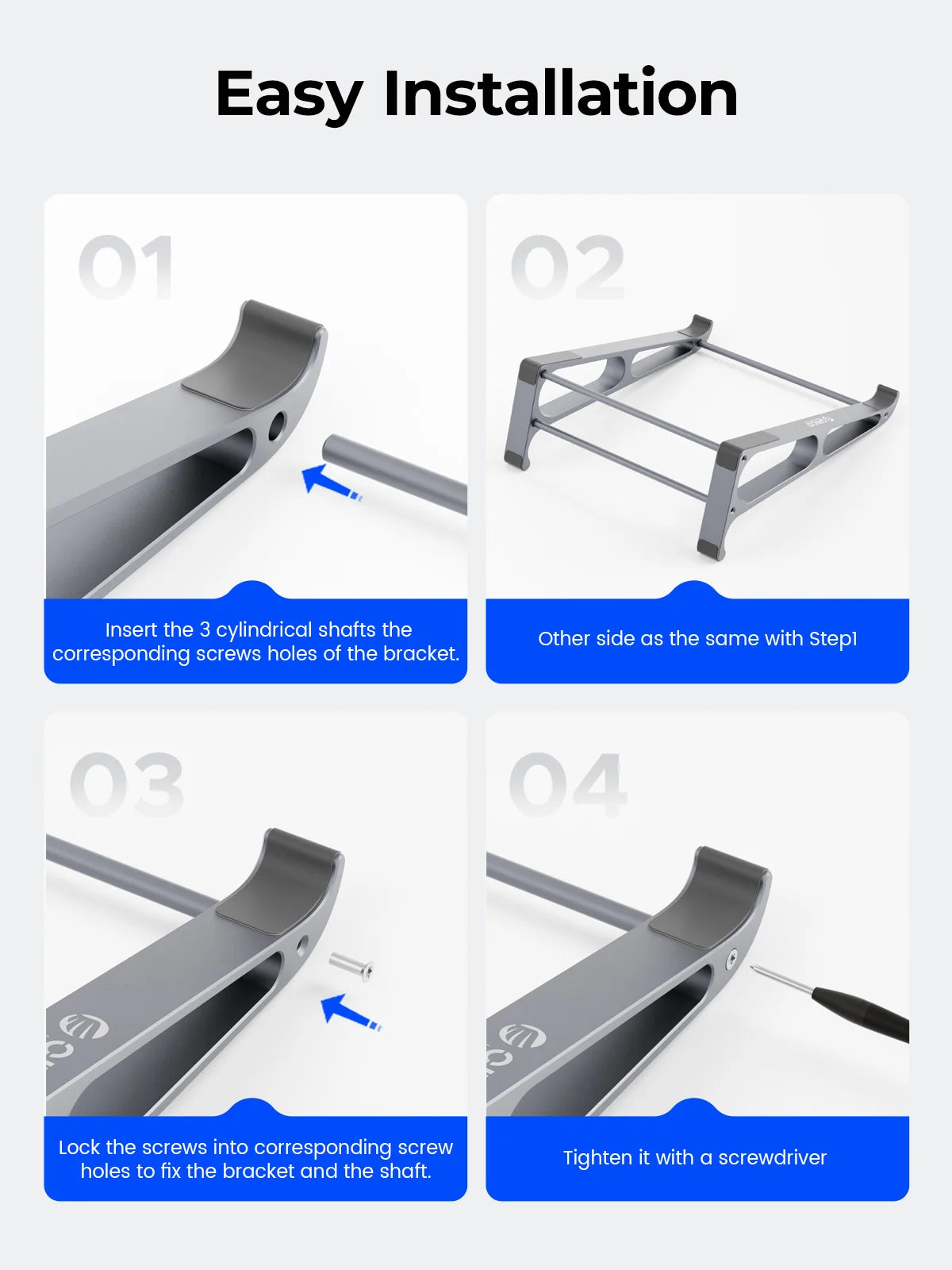 ORICO Laptop Vertical Stand Aluminium Fordable Tablet Holder 2-in-1 Stand Support Detachable for 10-17.4 inch PC Macbook Stand