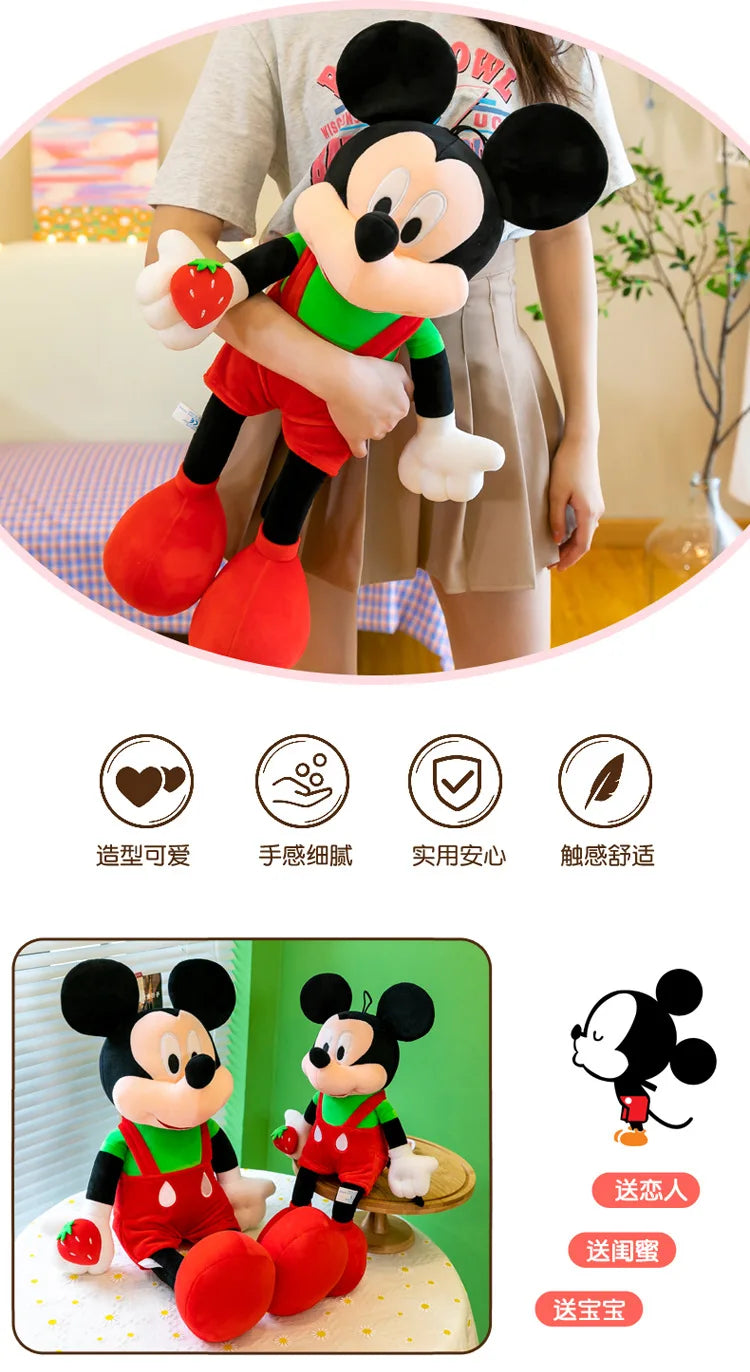 Disney Cute Plushies Mickey Minnie Doll Mickey Mouse Pillow Children's Plush Toy stuffed Big Doll Wedding Gift for Girls Kids
